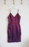 Badgley Mischka Purple Pink Metallic Dress | 10