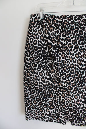 J.Crew Leopard Print Cotton Pencil Skirt | 6