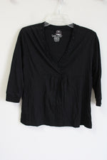 NEW Faded Glory Black Beaded Long Sleeved Shirt