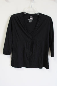 NEW Faded Glory Black Beaded Long Sleeved Shirt
