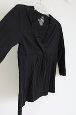 NEW Faded Glory Black Beaded Long Sleeved Shirt