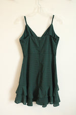 Trixxi Emerald Green Ruffle Wrap Mini Dress | S