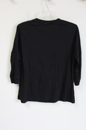 NEW Faded Glory Black Beaded Long Sleeved Shirt