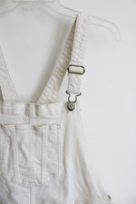 Old Navy White Denim Overall Shorts | L