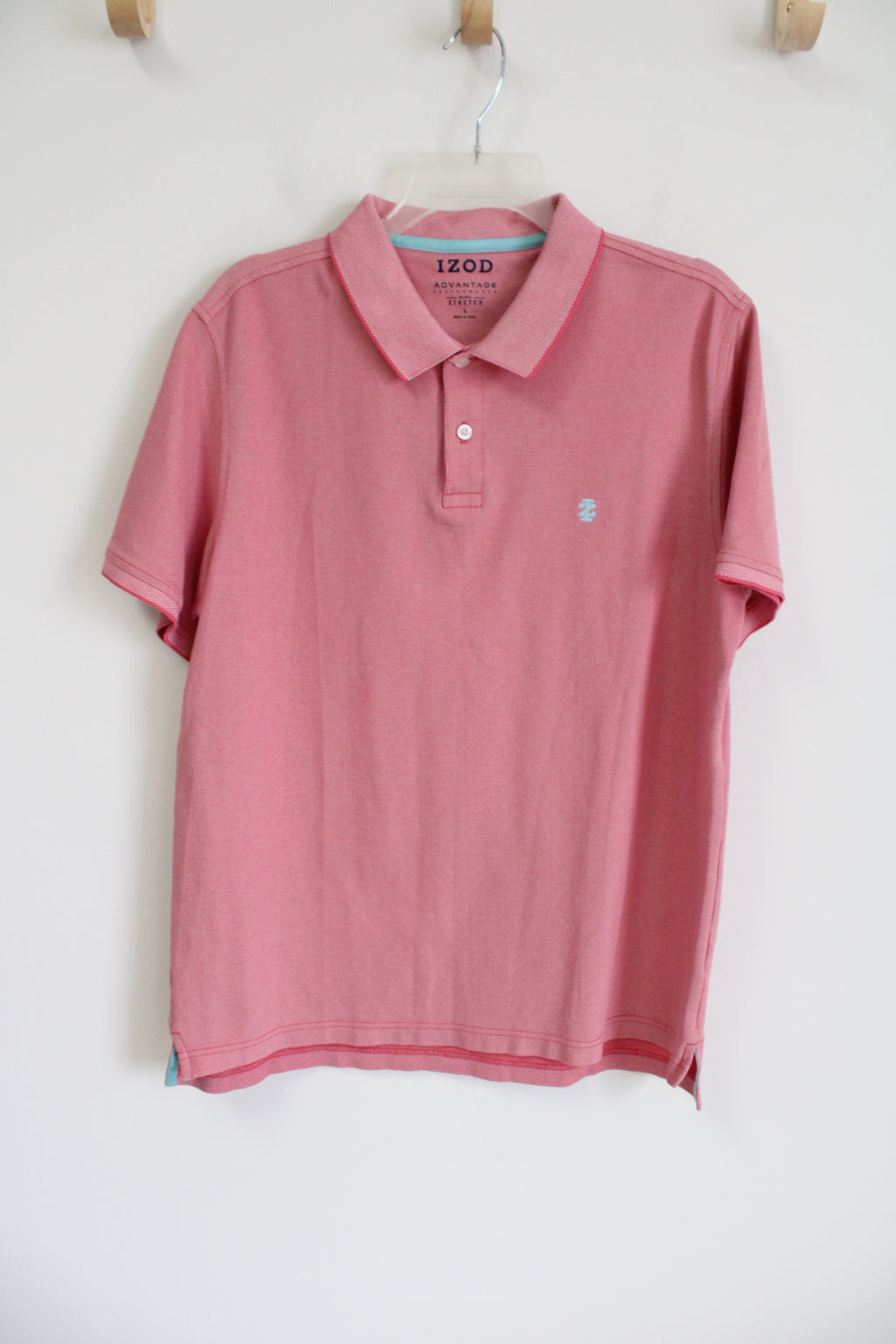 Izod Advantage Performance Pink Polo Natural Stretch Shirt | L