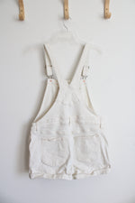 Old Navy White Denim Overall Shorts | L