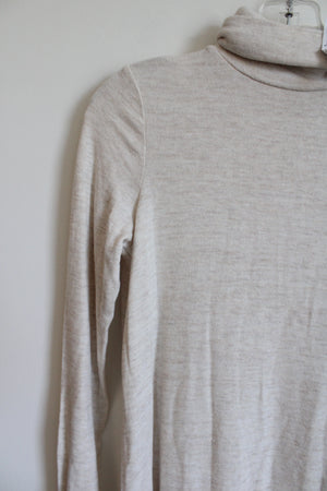 NEW American Eagle Beige Stretch Mock Neck Dress | S