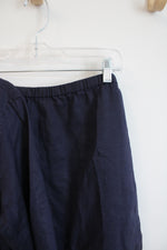 Evan-Picone Navy Button Down Top & Skirt Set | L/14