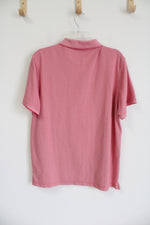 Izod Advantage Performance Pink Polo Natural Stretch Shirt | L