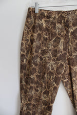 NY Khakis New York & Co. Vintage Brown Snakeskin Cotton Capris | 10
