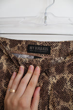 NY Khakis New York & Co. Vintage Brown Snakeskin Cotton Capris | 10