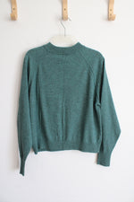 A New Day Green Mock Neck Lightweight Sweater | M