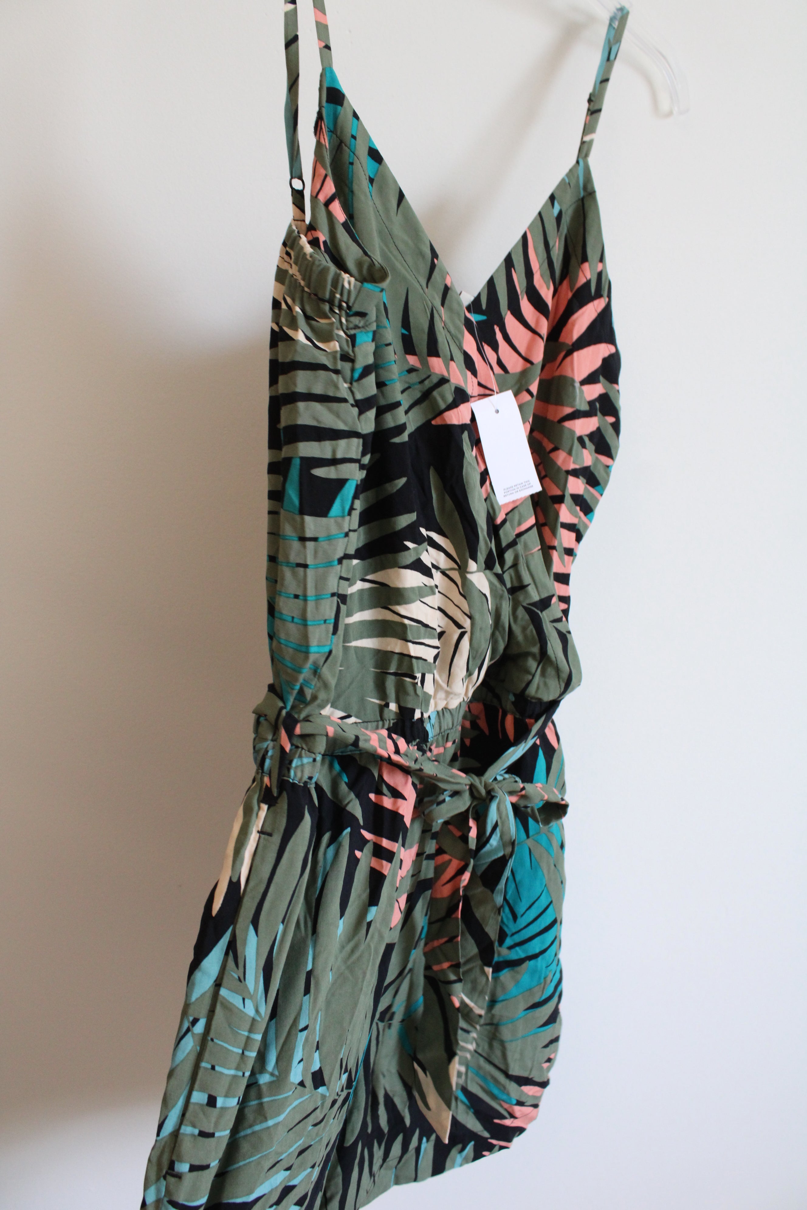NEW LOFT Black Tropical Print Romper | S