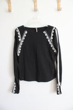 Free People Lost Love Black & White Sweater | L