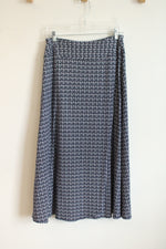 Talbots Blue and White Patterned Maxi Skirt | S Petite