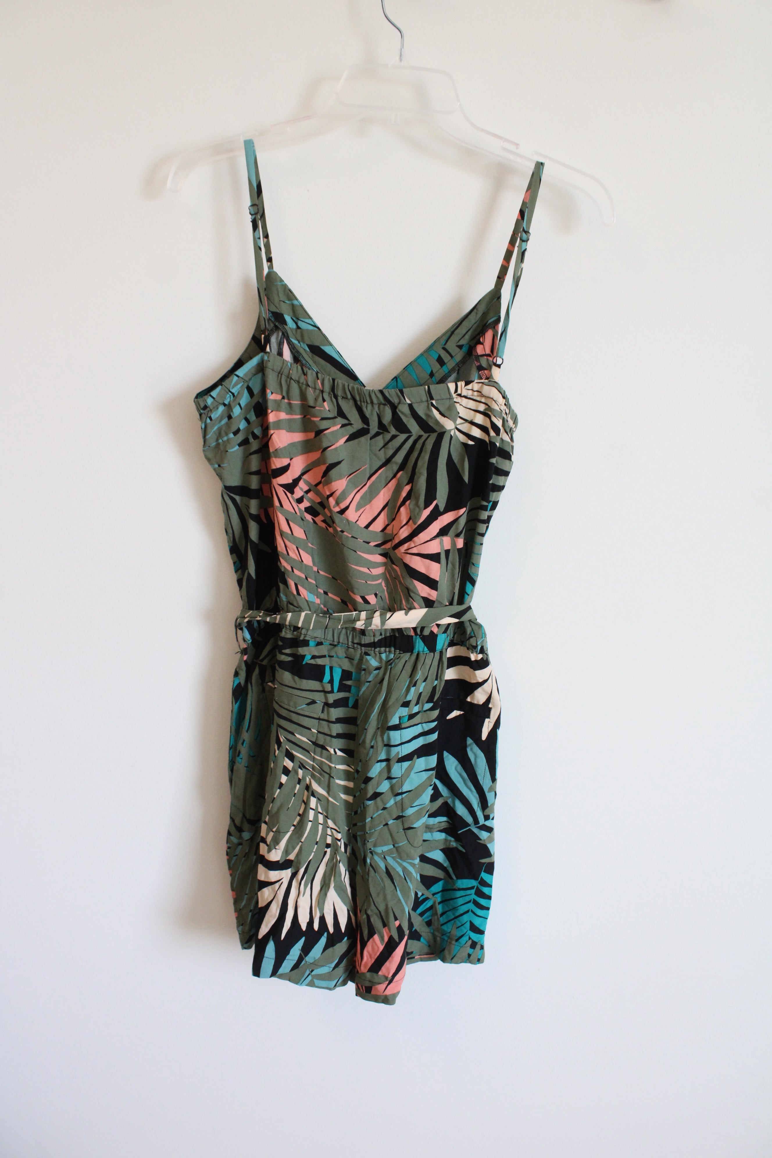 NEW LOFT Black Tropical Print Romper | S