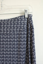 Talbots Blue and White Patterned Maxi Skirt | S Petite
