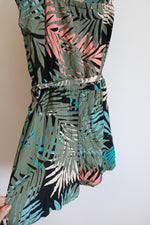 NEW LOFT Black Tropical Print Romper | S