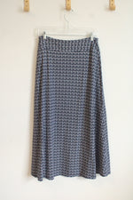 Talbots Blue and White Patterned Maxi Skirt | S Petite