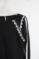 Free People Lost Love Black & White Sweater | L