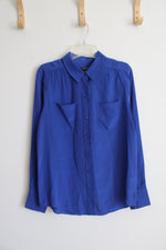 J.Crew Cobalt Blue Button Down Silk Top | S