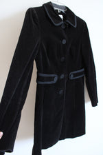 Ann Taylor Black Velvet Pea Coat | 2 Petite
