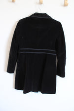 Ann Taylor Black Velvet Pea Coat | 2 Petite