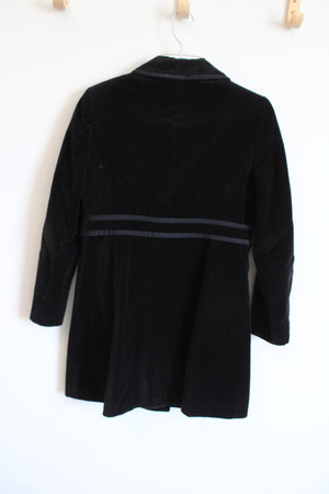 Ann Taylor Black Velvet Pea Coat | 2 Petite
