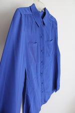 J.Crew Cobalt Blue Button Down Silk Top | S