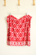 Susan Graver Red and White Patterned Skort | XXL