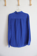 J.Crew Cobalt Blue Button Down Silk Top | S
