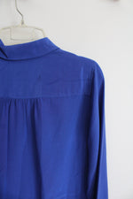 J.Crew Cobalt Blue Button Down Silk Top | S