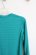 Zyia Active Teal Mesh Athletic Long Sleeved Shirt | M