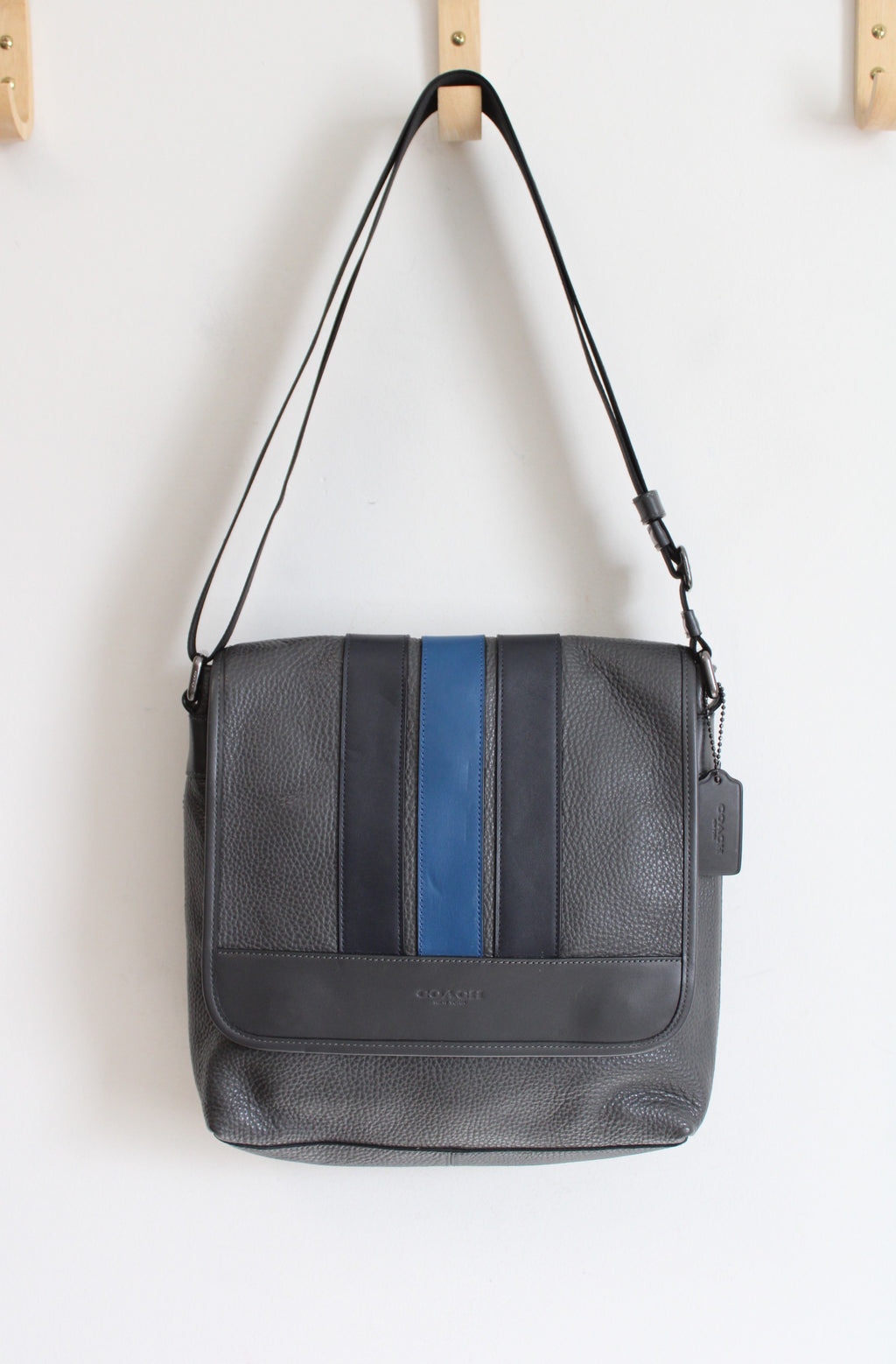 Coach Bond Gray Blue Small Messenger Bag