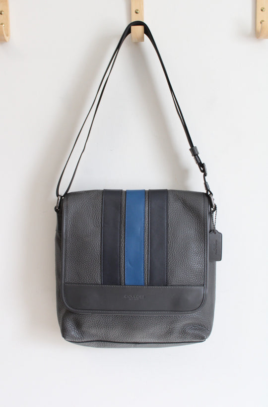 Coach Bond Gray Blue Small Messenger Bag