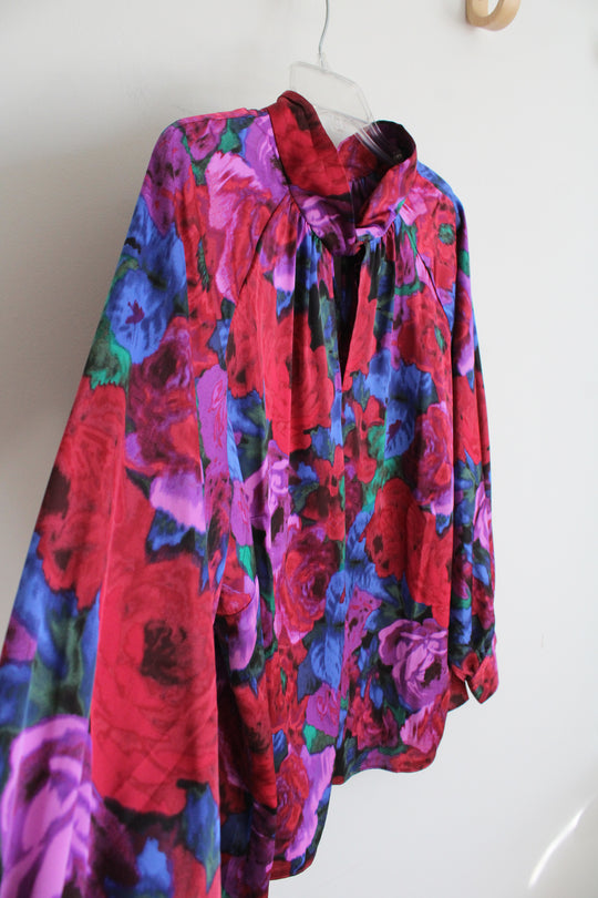 Talbots Plus Twist Neck Soft Satin Charmeuse Long Sleeved Blouse | X