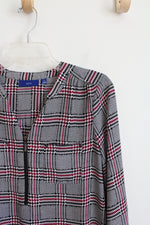 Apt. 9 Black Pink & White Patterned Quarter Zip Top | S