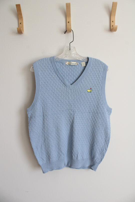 Magnolia Lane Blue Pima Cotton Sweater Vest | L