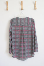 Apt. 9 Black Pink & White Patterned Quarter Zip Top | S