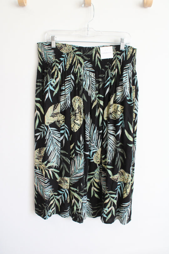 NEW Croft & Barrow Black Rayon Tropical Skirt | XL