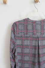 Apt. 9 Black Pink & White Patterned Quarter Zip Top | S