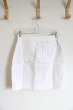 NEW LOFT White Button Down Denim Skirt | 0 Petite