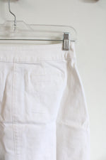 NEW LOFT White Button Down Denim Skirt | 0 Petite