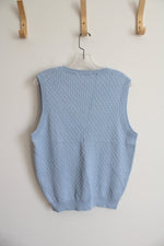 Magnolia Lane Blue Pima Cotton Sweater Vest | L