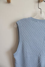 Magnolia Lane Blue Pima Cotton Sweater Vest | L