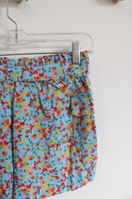 NEW LOFT Blue Floral Belted Shorts | XXS Petite