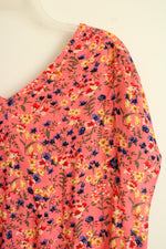 Woman Within Pink Floral Tiered Button Front Dress | 20W