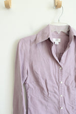 LOFT Pink & White Striped Button Down Top | 2