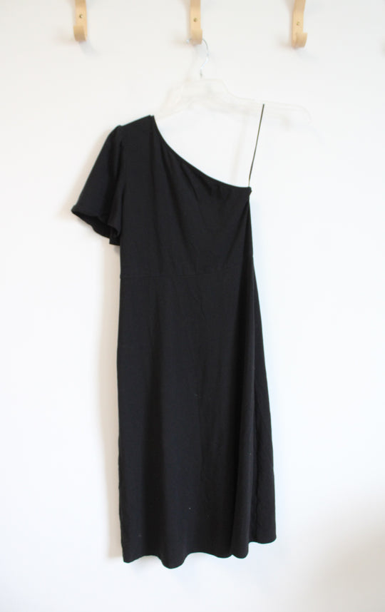 Who What Wear Black One Shoulder Dress | S