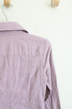 LOFT Pink & White Striped Button Down Top | 2